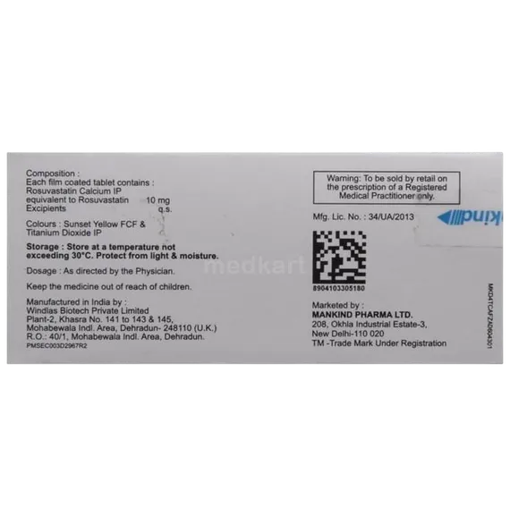 lipirose 10mg tablet 10's